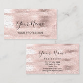 Carte De Visite Maquillage Artiste Rose Cosmetologue Confetti Stro (Devant / Derrière)