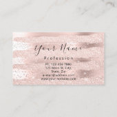 Carte De Visite Maquillage Artiste Rose Cosmetologue Confetti Stro (Dos)