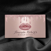 Carte De Visite Maquillage Artiste Rose Gold Drips Glam Lips Salon