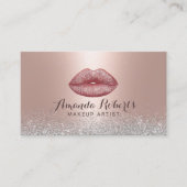 Carte De Visite Maquillage Artiste Rose Gold Glam Lips Parties sci (Devant)