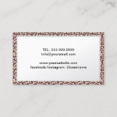 Carte De Visite Maquillage Artiste Rose Gold LIps Bordure Leopard (Dos)