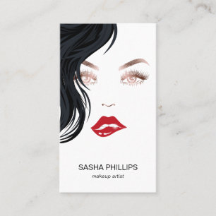 Carte De Visite Maquillage Artiste Rose Gold Lips Lashes Yeux tend