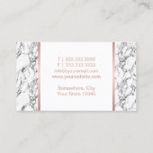 Carte De Visite Maquillage Artiste Rose Gold Lips Marbre blanc mod (Dos)