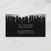 Carte De Visite Maquillage Artiste Rose Gold Lips Tendance Silver  (Dos)