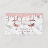Carte De Visite Maquillage Artiste Rose Gold Marble Lashes & Brows (Devant)