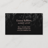 Carte De Visite Maquillage Artiste Rose Lips Or & Papillons Or (Dos)