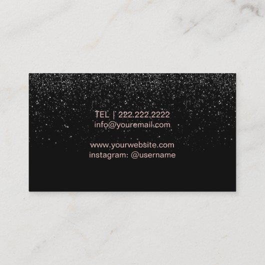 Carte De Visite Maquillage Artiste Rose Lips or Parties scintillan (Dos)