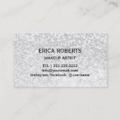 Carte De Visite Maquillage Artiste Rose Lips or Séquences d'argent (Dos)