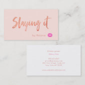 Carte De Visite Maquillage Artiste Rose Or Couper Il Chaud Lèvres (Devant / Derrière)