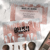 Carte De Visite Maquillage Artiste Rose Parties scintillant Or + P