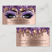 Carte De Visite Maquillage Artiste Rose Purple Drivers Lashes (Devant / Derrière)