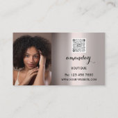 Carte De Visite Maquillage Artiste Rouge Lipstick Photo QR Code Bl (Dos)