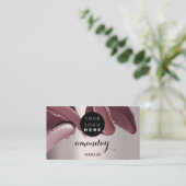 Carte De Visite Maquillage Artiste Rouge Lipstick Photo QR Code Bl (Debout devant)