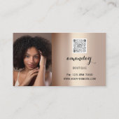 Carte De Visite Maquillage Artiste Rouge Rose Or photo Code QR (Dos)