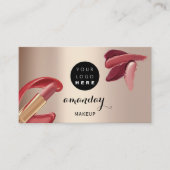 Carte De Visite Maquillage Artiste Rouge Rose Or photo Code QR (Devant)