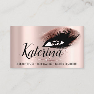 Carte De Visite Maquillage Artiste Salon de cheveux Eyelash Rose D
