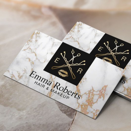 Carte De Visite Maquillage Artiste Salon de Coiffure Beauté Logo M
