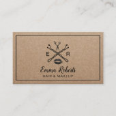 Carte De Visite Maquillage Artiste Salon de Coiffure Belle Logo Ru (Devant)