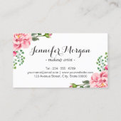 Carte De Visite Maquillage Artiste Script Classy Floral Gold Strie (Dos)