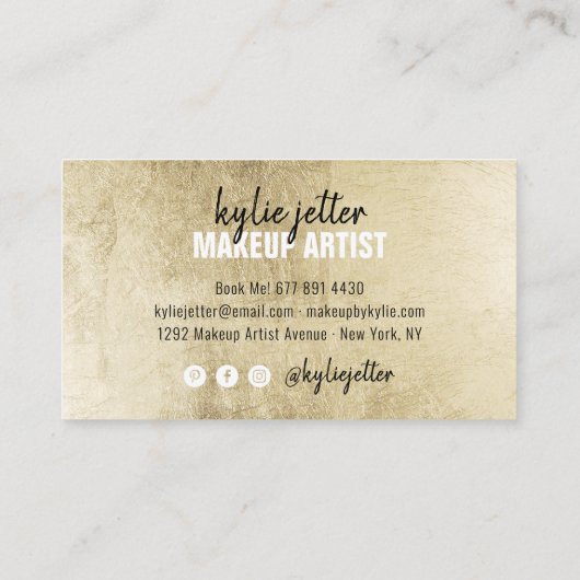 Carte De Visite Maquillage artiste signature audacieuse script chi (Dos)