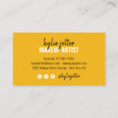 Carte De Visite Maquillage artiste signature en gras script jaune (Dos)