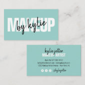 Carte De Visite Maquillage artiste signature en gras script menthe (Devant / Derrière)
