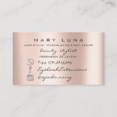 Carte De Visite Maquillage Artiste sourcils cils Rose gris (Dos)