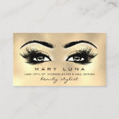 Carte De Visite Maquillage Artiste sourcils Lashes Or en verre (Devant)
