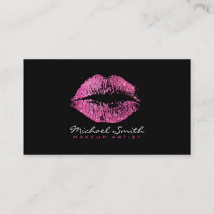 Carte De Visite Maquillage Artiste Stylish Parties scintillant Ros