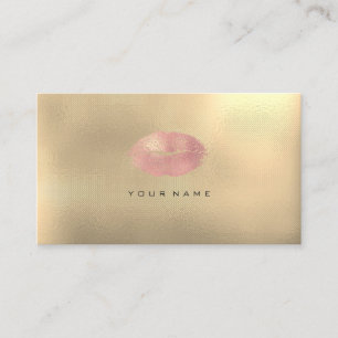 Carte De Visite Maquillage Artiste Styliste Lips Sepia Gold Pink B