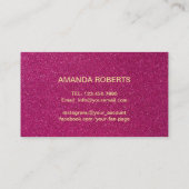 Carte De Visite Maquillage Artiste Turquoise & Purple Gold Script (Dos)