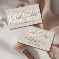 Maquillage artiste typographie moderne script beig