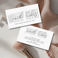 Maquillage artiste typographie moderne script blan