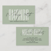 Carte De Visite Maquillage artiste typographie moderne script saug (Devant / Derrière)