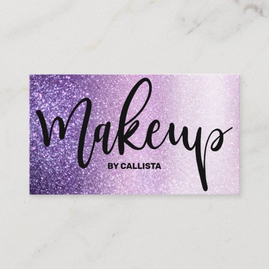 Carte De Visite Maquillage Artiste Violet Lilac Violet triple Part (Devant)