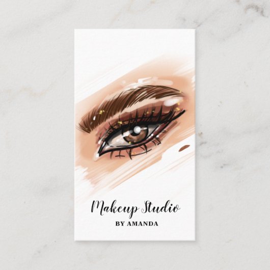 Carte De Visite Maquillage Artiste Yeux Brown Lashes (Devant)