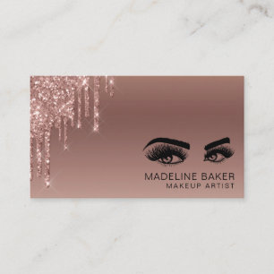 Carte De Visite Maquillage Artiste Yeux Lashes Rose Gold