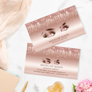 Carte De Visite Maquillage Artiste Yeux Lashes Rose Gold