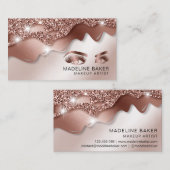 Carte De Visite Maquillage Artiste Yeux Lashes Rose Gold (Devant / Derrière)