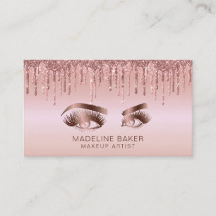 Carte De Visite Maquillage Artiste Yeux Lashes Rose Gold