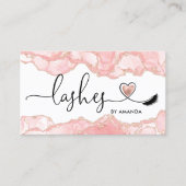 Carte De Visite Maquillage Artiste Yeux Lashes Rose Vive Agate Bus (Devant)