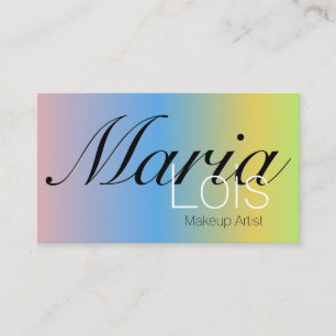 Carte De Visite Maquillage Artistique Dégradé Arc-en-ciel