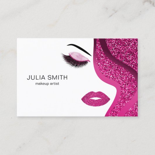 Carte de visite maquillage avec effet parties scin (Devant)