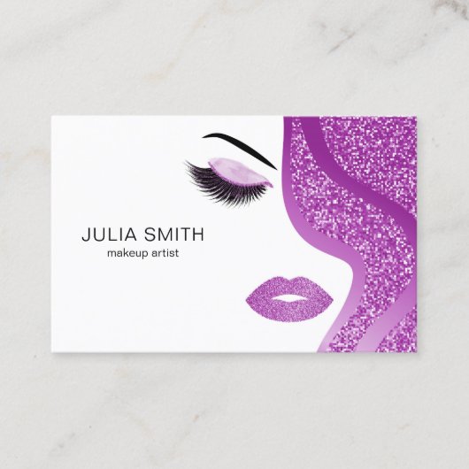 Carte de visite maquillage avec effet parties scin (Devant)