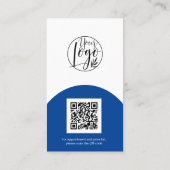 Carte De Visite Maquillage bleu arc boho photo qr code logo (Dos)