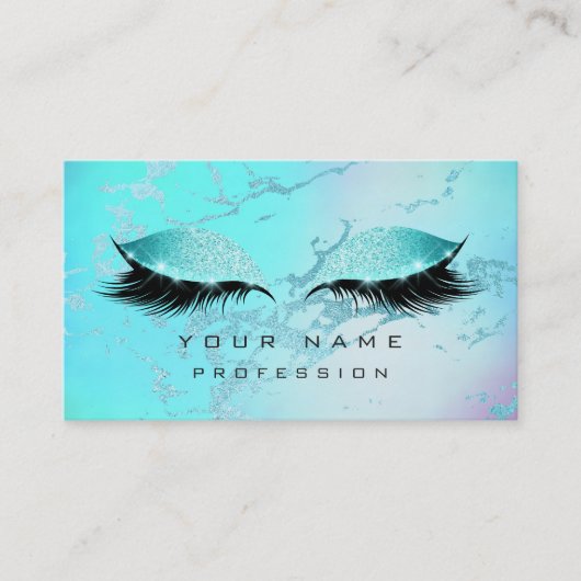 Carte De Visite Maquillage Blue Eyes Lashes Parties scintillant Om (Devant)