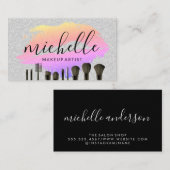 Carte De Visite Maquillage brossé | Tige | PARTIES SCINTILLANT (Devant / Derrière)