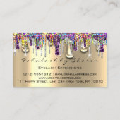 Carte De Visite Maquillage Brow Eyelash or violet Holographe (Dos)
