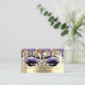 Carte De Visite Maquillage Brow Eyelash or violet Holographe (Debout devant)