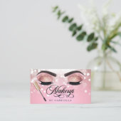 Carte De Visite Maquillage Brow Eyelash Parties scintillant rose (Debout devant)
